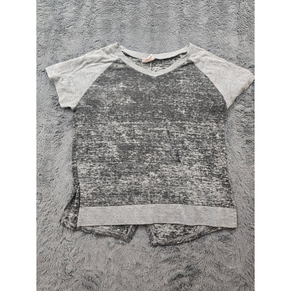 Aeropostale Live Love Dream‎ Lounge Grey Burnout Raglan V-Neck T-Shirt XS